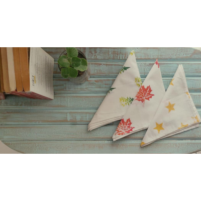 Maple Leaf Printed Napkin(Set of 6) Maple Leaf Printed Napkin(Set of 6)
