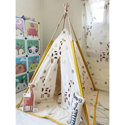 Giraffe Embroidery Teepee Tent Giraffe Embroidery Teepee Tent