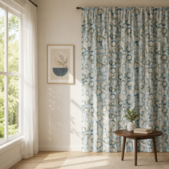 Blue ring Curtain Blue ring Curtain