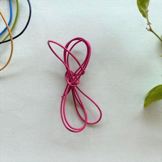 Magenta pink leather cord