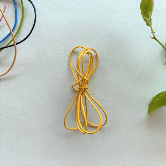 Bright yellow leather cord