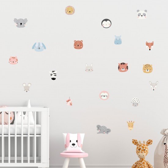 Animal Faces Wall Decal Animal Faces Wall Decal