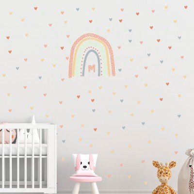 Rainbow Hearts Wall Decal Rainbow Hearts Wall Decal