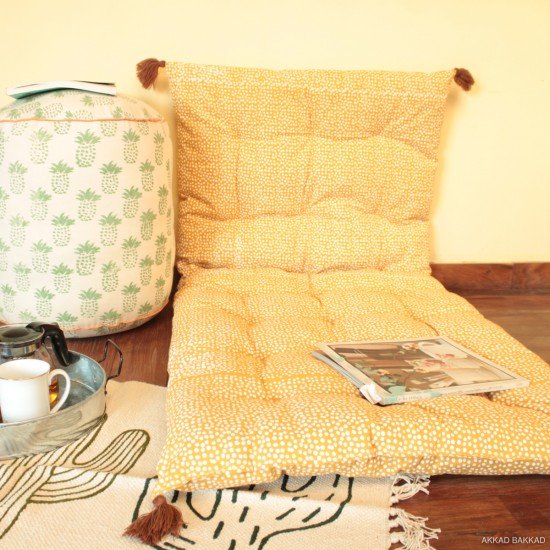 Mustard White Polka Floor Bed Mustard White Polka Floor Bed