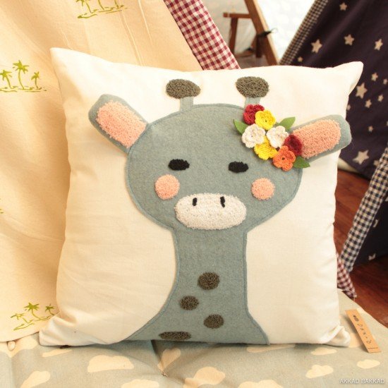 Giraffe Applique Cushion