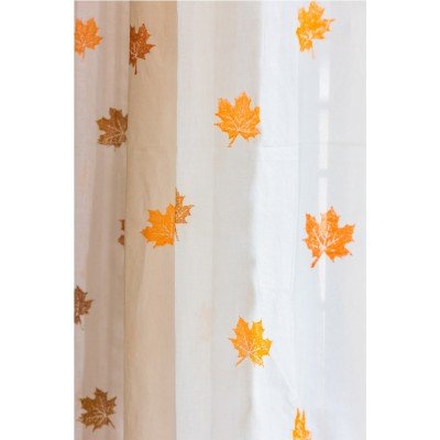 Spring Maple Leaf Block Printed Curtain Spring Maple Leaf Block Printed Curtain