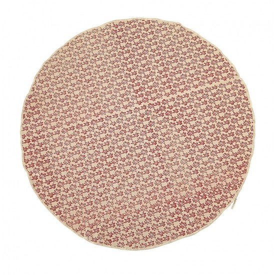 Red Flower Round Mat