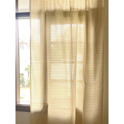 Zig Zag Mustard Printed Curtain Zig Zag Mustard Printed Curtain
