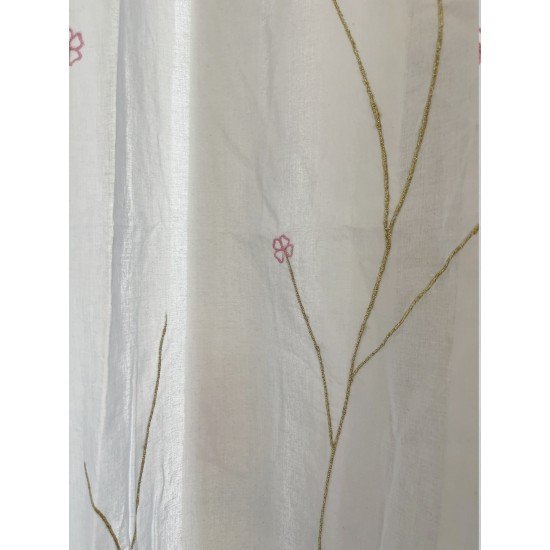 Embroidered Zari Flower Curtain
