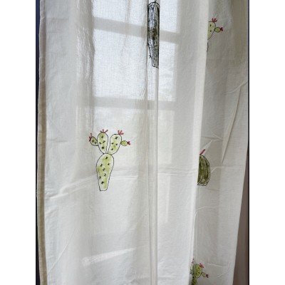 Embroidered Cactus Curtain Embroidered Cactus Curtain