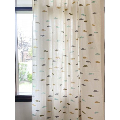 Fishes Block Print Curtain Fishes Block Print Curtain