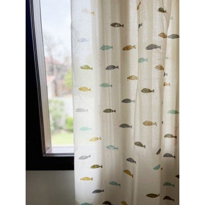 Fishes Block Print Curtain Fishes Block Print Curtain