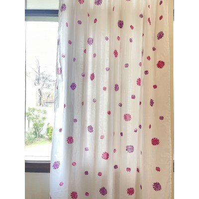 Flowers Block Print Curtain Flowers Block Print Curtain