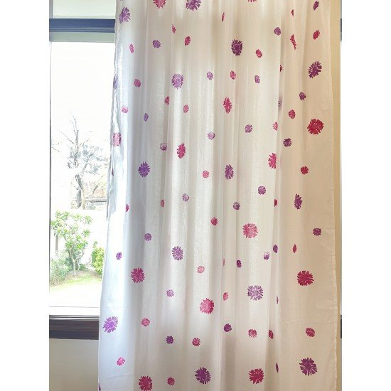 Flowers Block Print Curtain