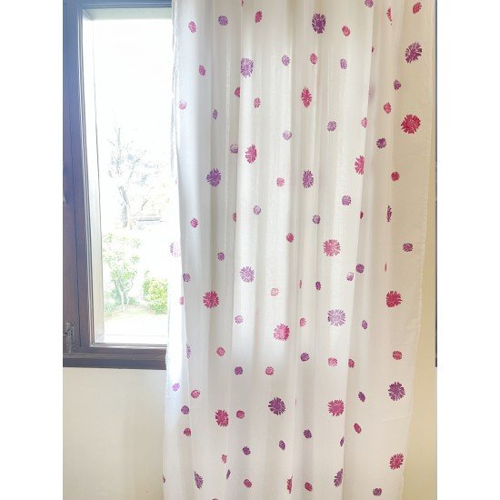 Flowers Block Print Curtain