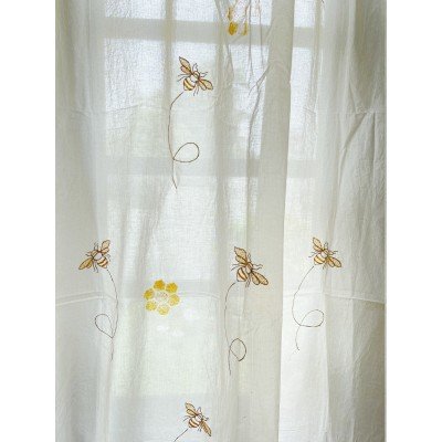 Honey Bee Embroidered Curtain Honey Bee Embroidered Curtain