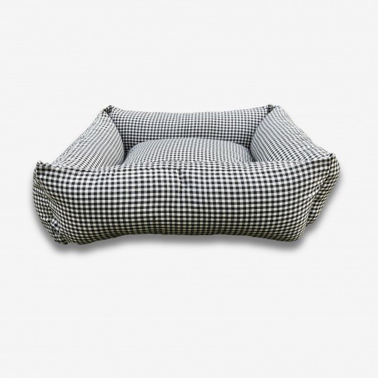 Black Check Pet bed