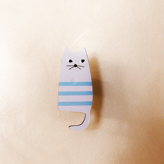 Blue Stripes Cat Wall Hook Blue Stripes Cat Wall Hook