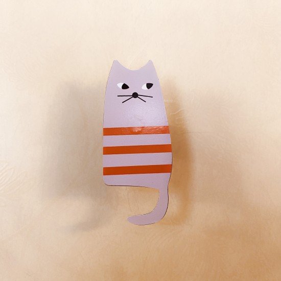 Red Stripes Cat Wall Hook Red Stripes Cat Wall Hook