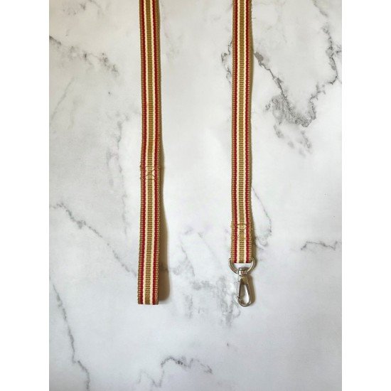 Beige n Red Stripe leash 1.5m