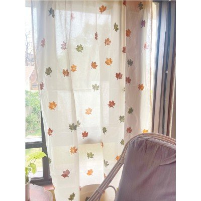 Autumn Maple Leaf Block Printed Curtain Autumn Maple Leaf Block Printed Curtain