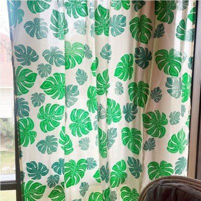 Monsterat Leaf Printed Curtain  Monsterat Leaf Printed Curtain
