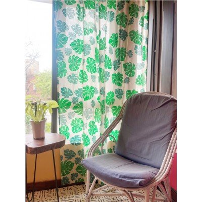 Monsterat Leaf Printed Curtain  Monsterat Leaf Printed Curtain