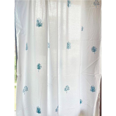 Trees Block Printed Curtain Trees Block Printed Curtain