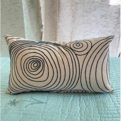 Contour Blue Embroidered Cushion Contour Blue Embroidered Cushion