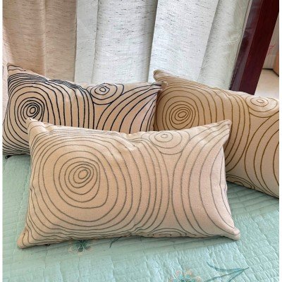 Contour Green Embroidered Cushion Contour Green Embroidered Cushion