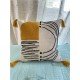 Mustard Circles Stripes Embroidered Cushion Mustard Circles Stripes Embroidered Cushion