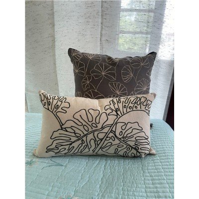 Lotus leaf Embroidered Cushion Lotus leaf Embroidered Cushion
