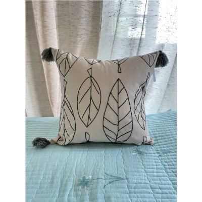 Elm Leaf Embroidered Cushion Elm Leaf Embroidered Cushion