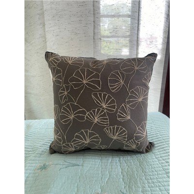 Lotus leaf Embroidered Cushion Lotus leaf Embroidered Cushion
