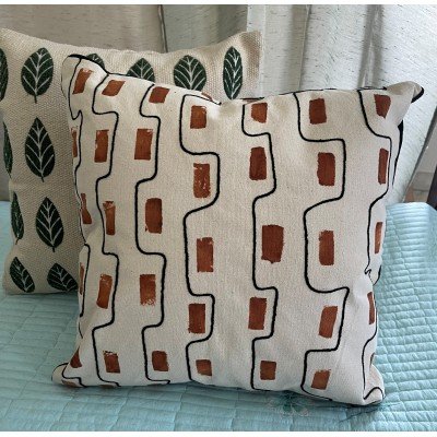 Abstract Terecotta Embroidered Cushion Abstract Terecotta Embroidered Cushion