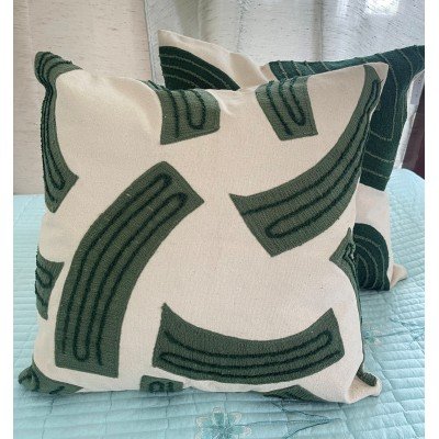 Abstract Green garden Embroidered Cushion Abstract Green garden Embroidered Cushion