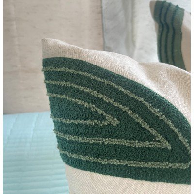 Abstract Green Leaves Embroidered Cushion Abstract Green Leaves Embroidered Cushion
