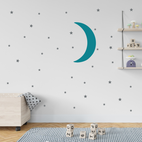 Moon and Stars Wall Decal Moon and Stars Wall Decal