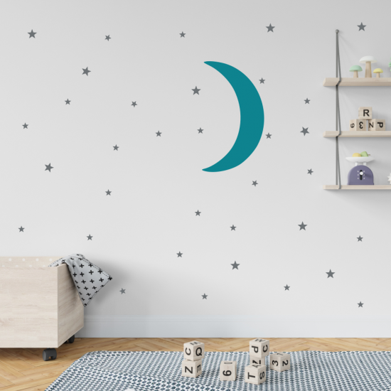 Moon and Stars Wall Decal