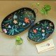 Floral Vine Metal Oval Tray