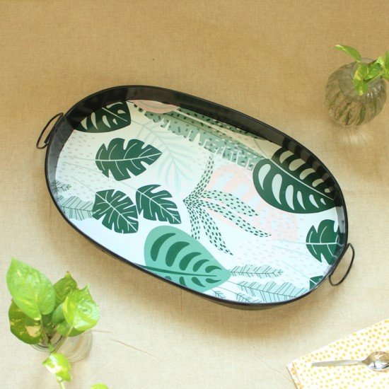 Tropical Metal Oval Tray