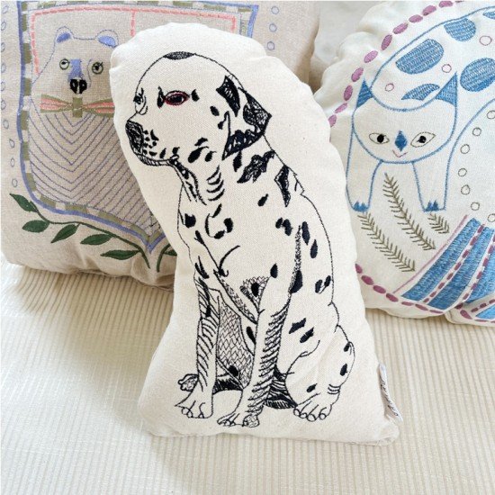 Dalmation Embroidered Shaped Cushion