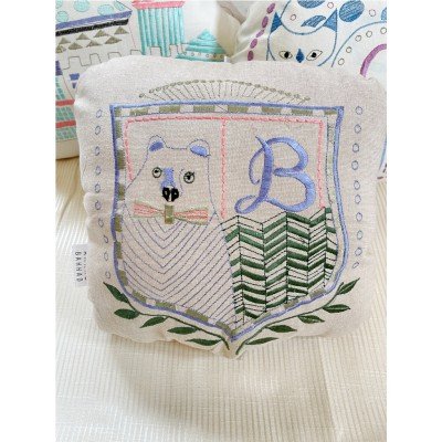 Bear emblem Embroidered Shaped Cushion Bear emblem Embroidered Shaped Cushion