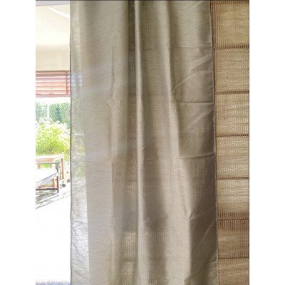 Solid Beige Art silk Curtain Solid Beige Art silk Curtain