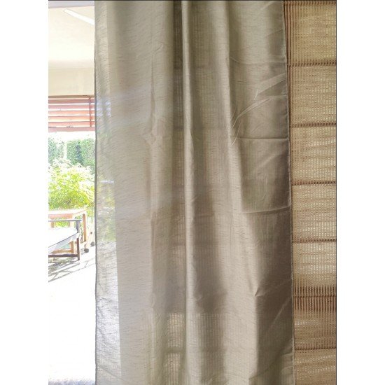 Solid Beige Art silk Curtain