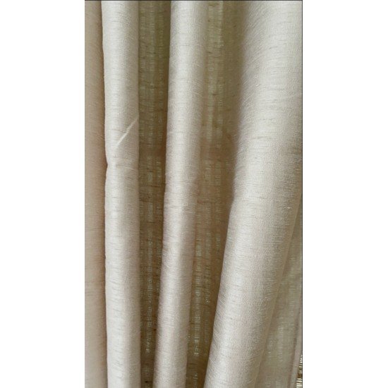 Solid Beige Art silk Curtain