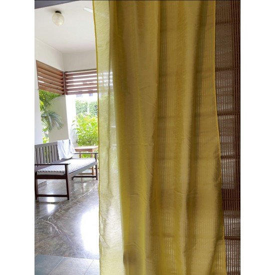 Solid Yellow Art silk Curtain Solid Yellow Art silk Curtain