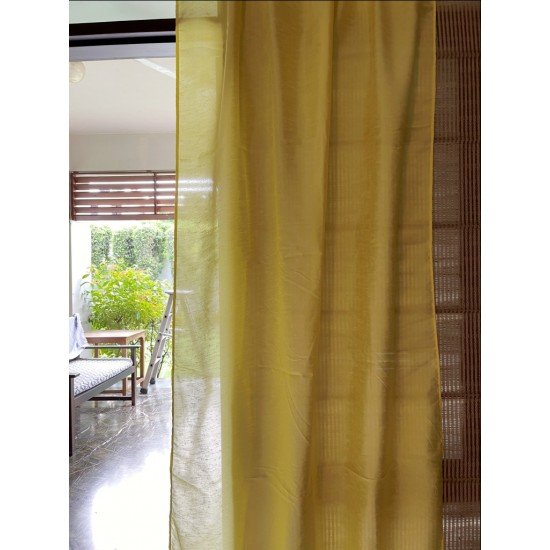 Solid Light Yellow Art silk Curtain Solid Light Yellow Art silk Curtain