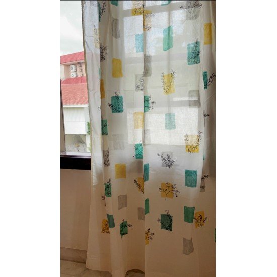Leaf Patches Block Printed Curtain