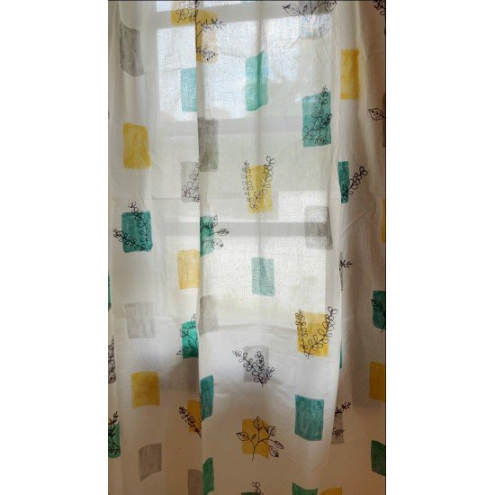 Leaf Patches Block Printed Curtain